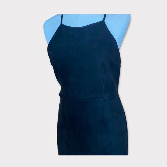 Little Black Edgy Mini Goth Sleeveless Halter Top Fitted Cocktail BodyCon Dress - Picture 4 of 8